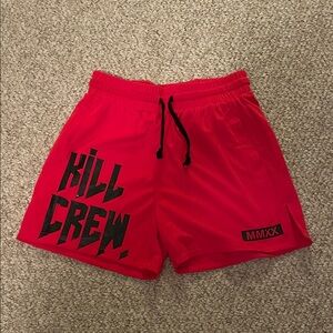 Kill Crew Bold Red Athletic Shorts - Unisex